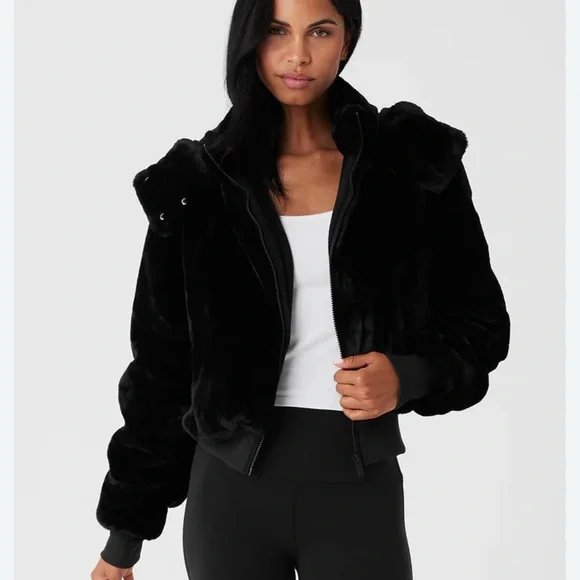 ALO Yoga Women's Black Foxy Jacket - Picture 2 of 4